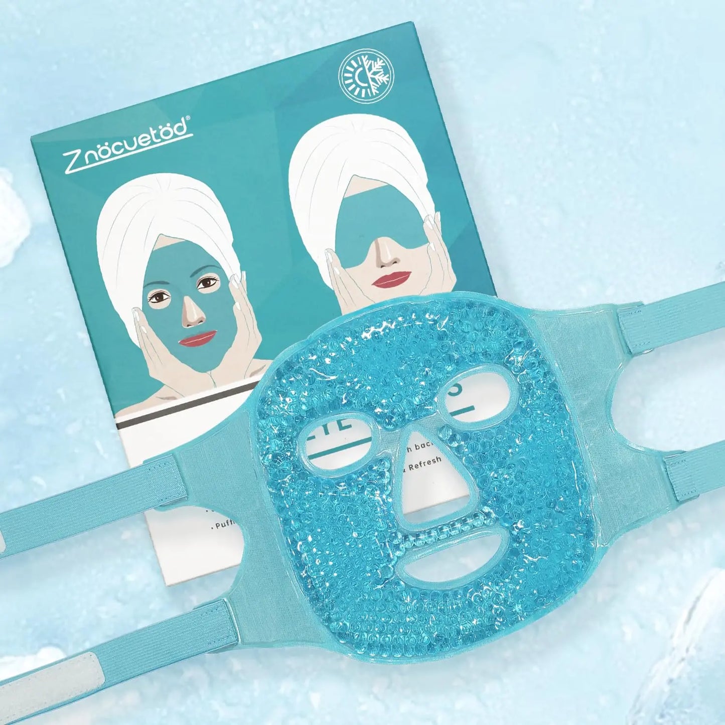 Cooling Gel Face and Eye Mask, Reusable Cold Therapy Mask for Puffy Eyes, Migraine Relief, Sinus Pressure and Relaxation AuralisseBeauty