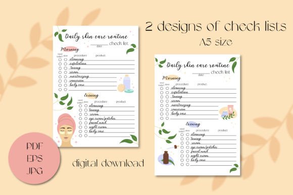 Auralisse™ Skincare Daily Checklist & Beauty Planner | Printable Digital Download